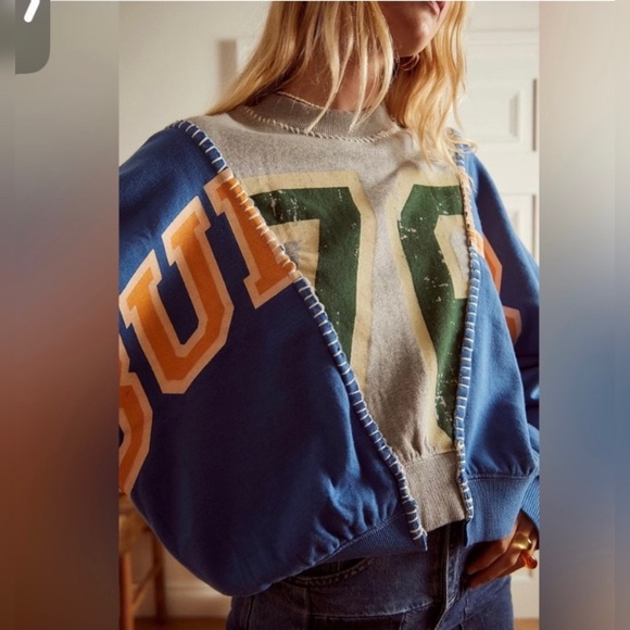 Urban Outfitters Tops - NWT Urban Outfitters BDG Patchwork Bulldog Varsity 76 Sweatshirt | Size L